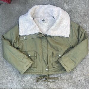 UNIF Khaki Sherpa-Collar Utility Jacket